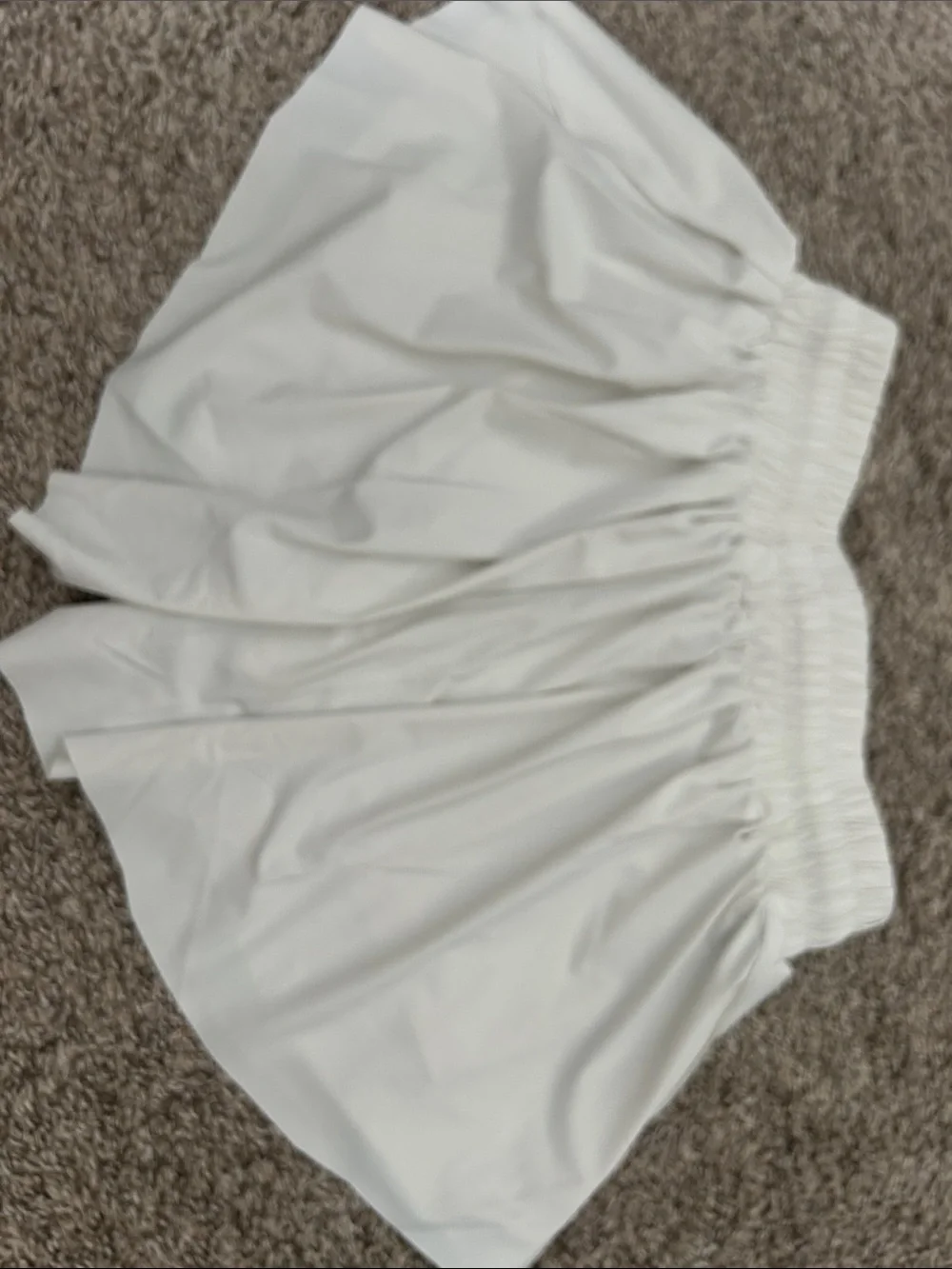 Girls' White Ruffle Hem Drawstring Shorts